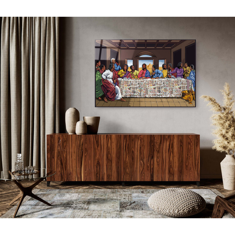 Antique “The Last Supper” Wall Hanging with Wood Frame / vintage decor / antique decor / farmhouse decor / popular religious decor /